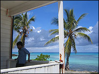 Beach scene on Tuvalu