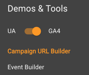 The toggle switch on Google's Campaign URL Builder allows you to create UTM parameters for Universal Analytics or GA4