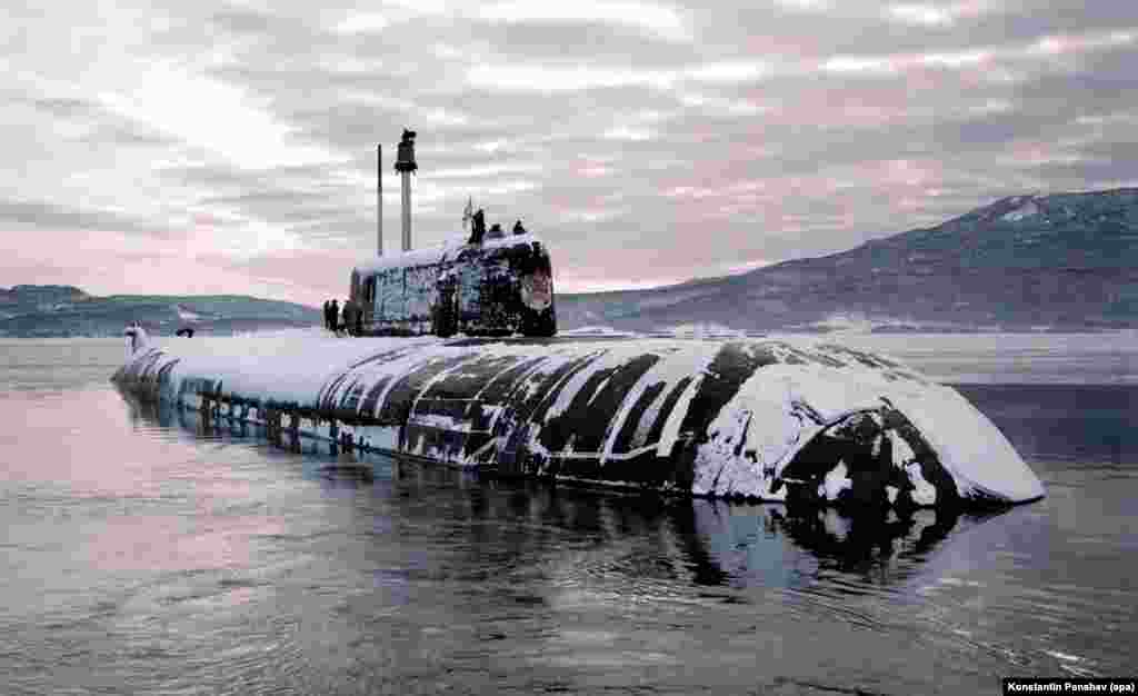 A nuclear submarine near the Kurile Island chain in 1998. Another factor wedding Russia to the islands is current military strategy. Deepwater channels between the Kuriles allow Russian submarines a stealthy corridor to the Pacific Ocean.