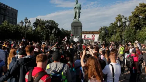 Reuters Protesters gather in Moscow against the vote