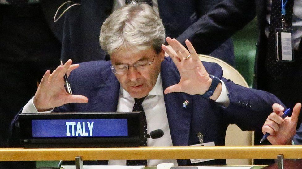 Mr Gentiloni at the UN in June 2016