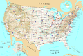 Geographic map of the US