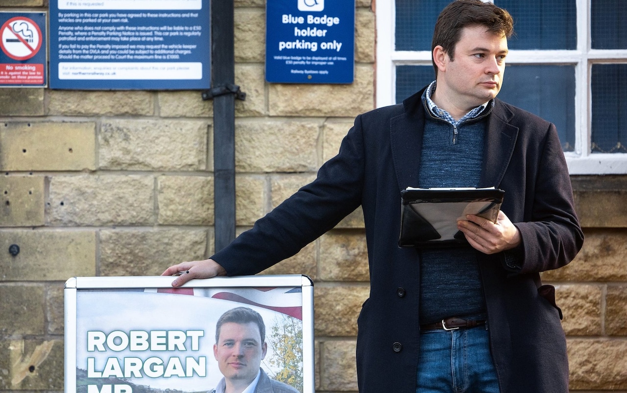 Conservative MP Robert Largan has been accused of 'pretending' to campaign for Labour