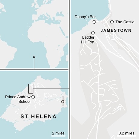Map of St Helena, British territory where ex-senior civil servant claims Foreign Office have known authorities 